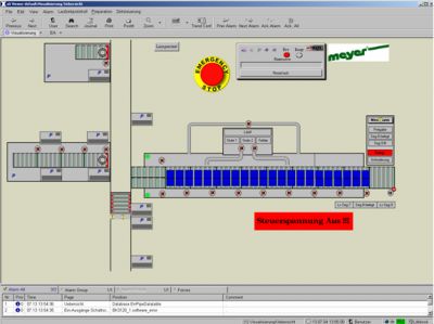 Control and visualisation of an automatic pipe conveyor